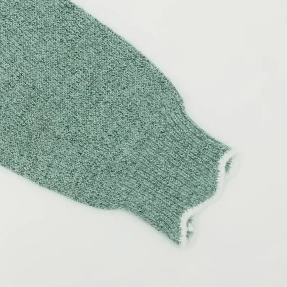 Women's Plus Color Block Long Sleeve V Neck Floral Trim Casual Sweater - Picture 5 of 6